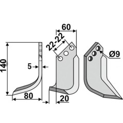 Motor cultivator hoe blade tiller 350-174 350-175 dx sx HOLDER | Newgardenstore.eu