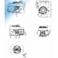 Complete Honda GCV160 engine vertical shaft 22x60 160cc petrol recoil starter | Newgardenstore.eu