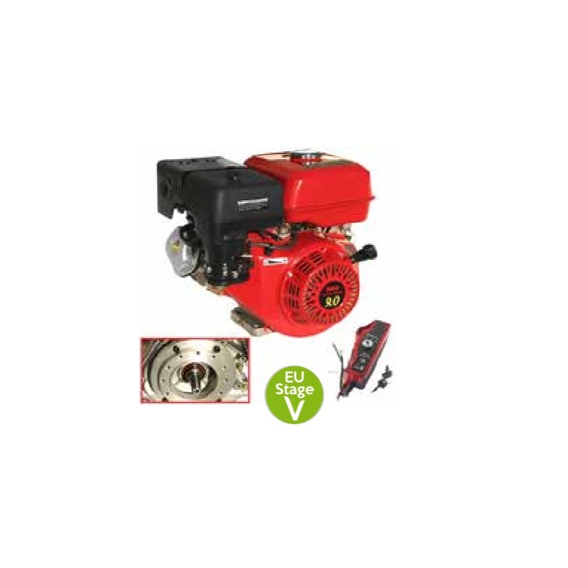 MOTEUR COMPLET LAUNTOP PETROL ARBRE CONIQUE 23 mm HORIZONTAL 270 cc 9 hp