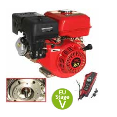 MOTOR COMPLETO LAUNTOP PETROL EJE CÓNICO 23 mm HORIZONTAL 270 cc 9 CV | Newgardenstore.eu