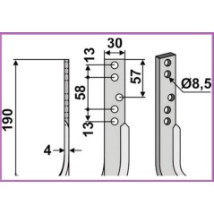 Motor cultivator hoe blade tiller 350-176 350-177 dx sx HOLDER | Newgardenstore.eu