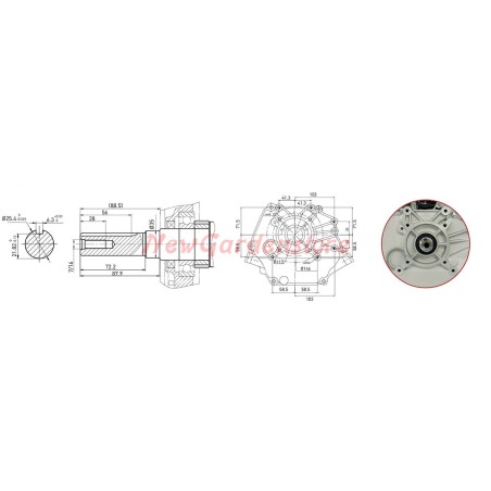 Motor completo motocultor ZANETTI BENZINA ZBM270L3V cilíndrico 25,4 mm arrancable