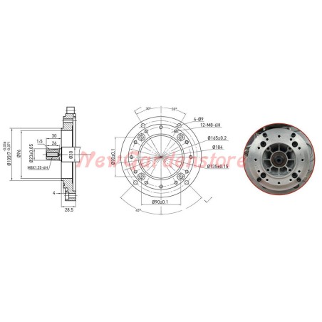 Motore completo motocoltivatore ZANETTI DIESEL ZDM78C1MV conico Ø 23 avv.manuale