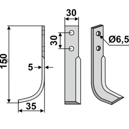 Porte lame motoculteur 350-178 350-179 dx sx HOLDER