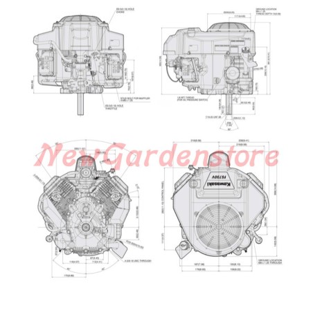 Kompletter Rasentraktor Motor FS651V KAWASAKI 19PS 726cc Welle 25x80