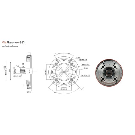 Motor completo ZANETTI ZDM 73 C1MV diesel horizontal eje cónico diámetro 23