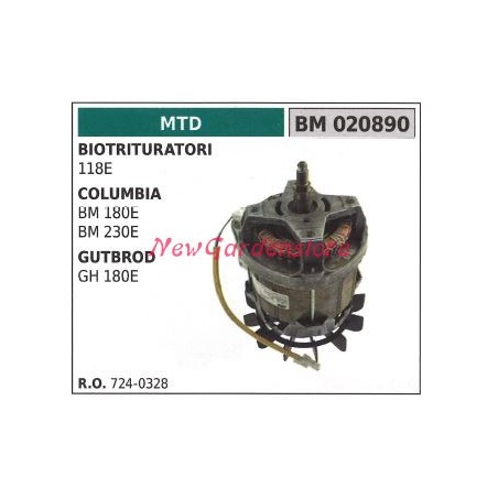 MTD moteur électrique broyeur 118e columbia bm 180e 230e 020890 | Newgardenstore.eu