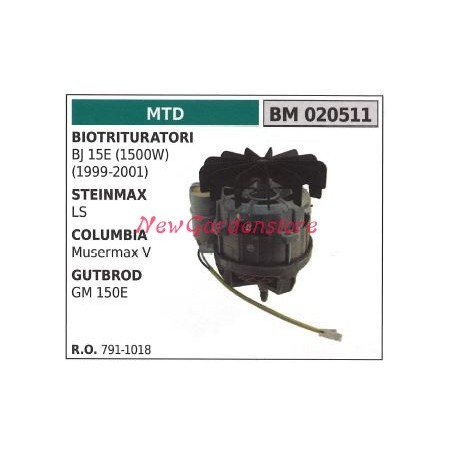 Motore elettrico MTD biotrituratore BJ 15E steinmax LS columbia gutbrod 020511 | Newgardenstore.eu