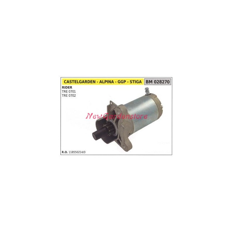 castelgarden lawn tractor starter motor rider tre 0701 0702 028270