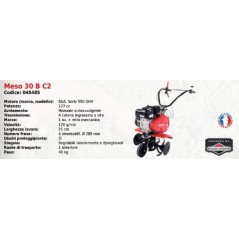 MESO 30 B C2 SERIES PUBERT rotary tiller with B&S 550 OHV 127 cc engine