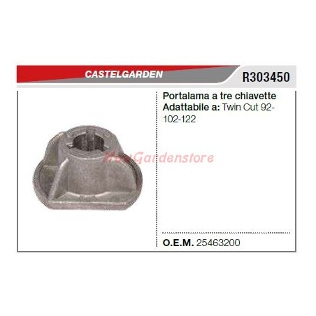 Mozzo portalama a 3 chiavette trattorino CASTELGARDEN TWINCUT 102 122 R303450 | Newgardenstore.eu