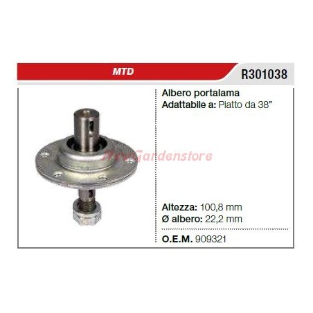 MTD 38" flat mower MTD mower deck mower hub R301038 | Newgardenstore.eu