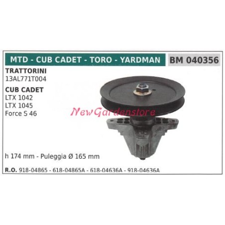 Moyeu de lame pour tracteur de pelouse tondeuse 13AL771T004 MTD 040356 | Newgardenstore.eu