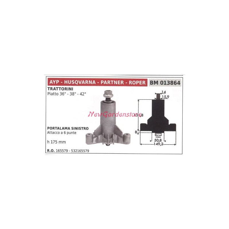 Cubo de cuchilla para tractor de césped cortacésped plano 36 38 42 AYP 013864