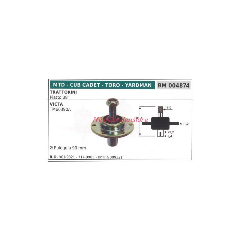 38 inch flat mower lawn tractor blade hub MTD 004874