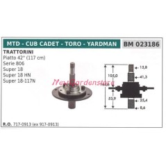 Porte-lame moyeu tracteur de pelouse tondeuse plate 42 pouces MTD 023186 | Newgardenstore.eu