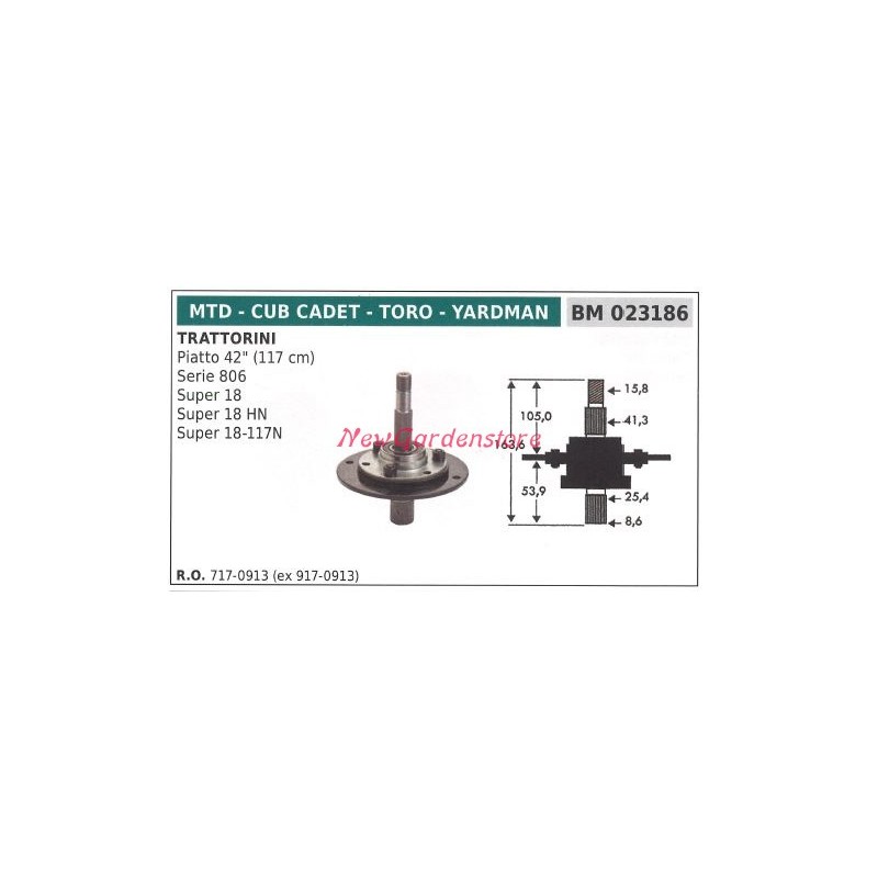 Porta cuchillas cubo tractor cortacésped cortacésped plano 42 pulgadas MTD 023186