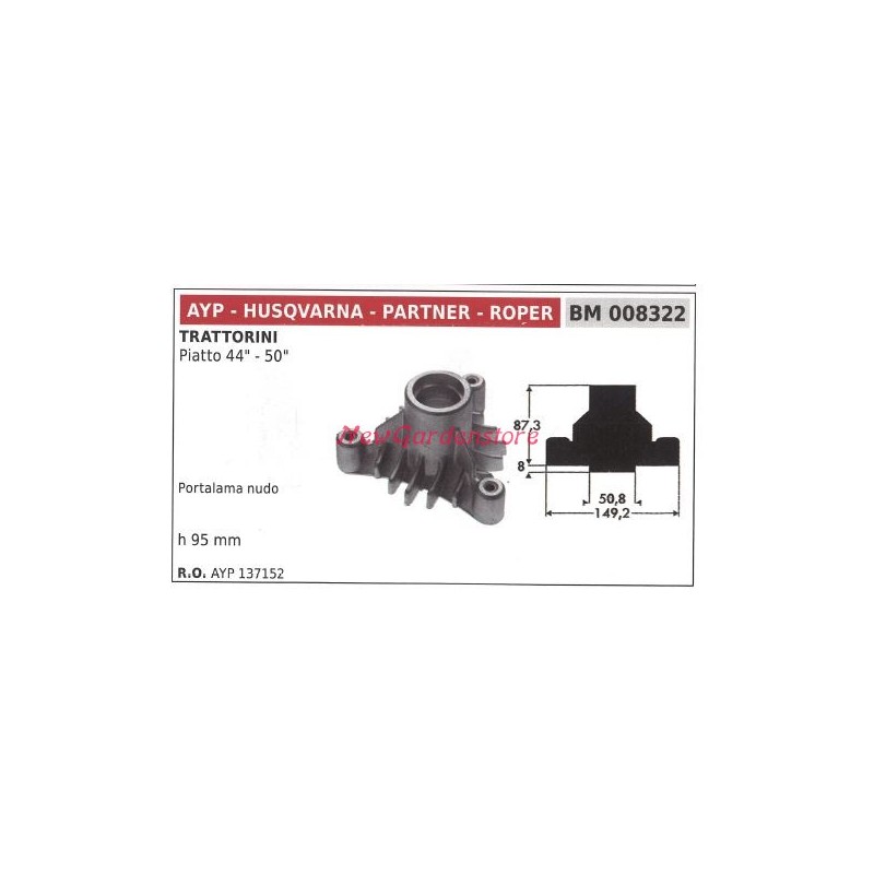 Cubo de cuchilla para tractor de césped cortadora de césped plana 44 50 AYP 008322