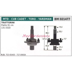 Cubo de cuchilla tractor cortacésped segadora plana 91cm MTD 021477