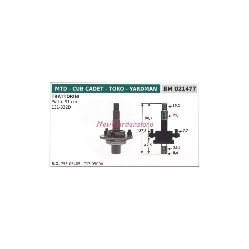 Messernabe Rasentraktor Mähwerk Flachmäher 91cm MTD 021477