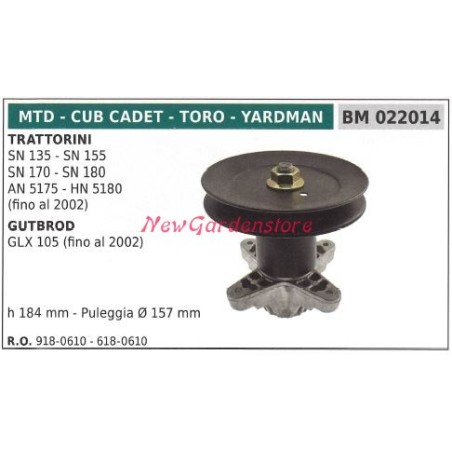 Moyeu de lame pour SN 135 155 170 180 tracteur de pelouse tondeuse SN 135 155 170 180 MTD 022014 | Newgardenstore.eu