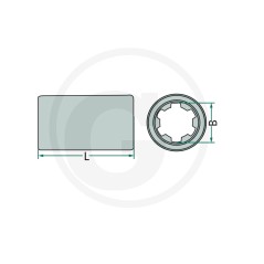 Moyeu profilé tracteur agricole 1 3/8'' 6 dents longueur 100mm 6147560138100 | Newgardenstore.eu