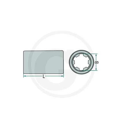 Profilnabe Ackerschlepper 1 3/8'' 6 Zähne Länge 80 mm 6147560138080