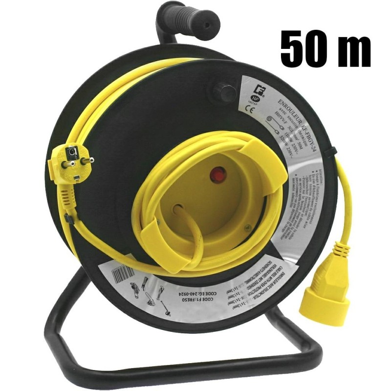 Roller cable reel with electric cable length 50 m for chainsaw