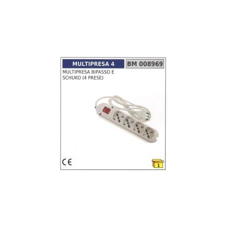 Power strip 2-pin and 4 schuko code: 008969 | Newgardenstore.eu