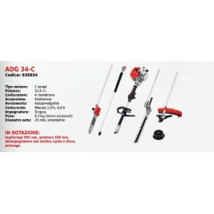 Multitool COMBI ATTILA ADG 34-C with accessories single handle 32.6 cc | Newgardenstore.eu