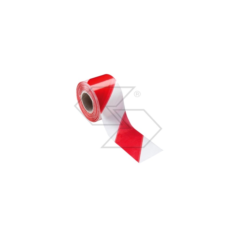 NEWGARDENSTORE cinta adhesiva de advertencia blanco-rojo 11,5m x 50mm