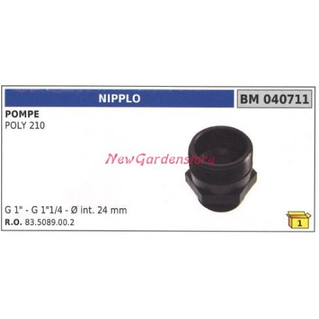 Nipple UNIVERSAL Bertolini pump POLY 210 040711 | Newgardenstore.eu