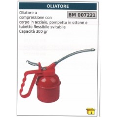 Oliatore a compressione corpo in acciaio pompetta in ottone tubetto flessibile | Newgardenstore.eu