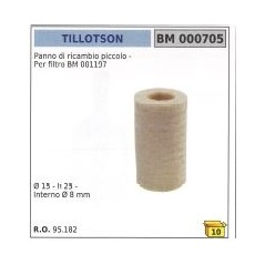 TILLOTSON petit tissu de rechange Ø 15 mm hauteur 25 mm intérieur Ø 8 mm 95.182 | Newgardenstore.eu