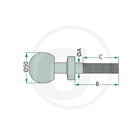 Goupille à bille K50 pour tracteur agricole 3/4'' UNF 20000007