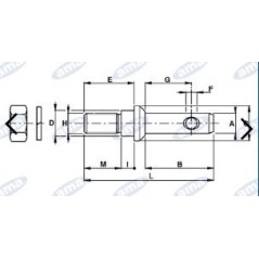 Pasador pivotante diámetro 22-22 mm para enganche de implemento de tractor agrícola 2 uds. | Newgardenstore.eu