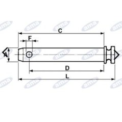 Pin for top link diameter 19mm for agricultural tractor agricultural tractor | Newgardenstore.eu