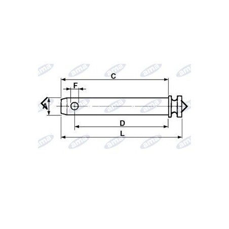 Bolzen für Oberlenker Durchmesser 19mm für Ackerschlepper Ackerschlepper