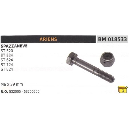 Safety pin M6x39mm snowplough ARIENS ST 520 - 524D 724D 826D | Newgardenstore.eu