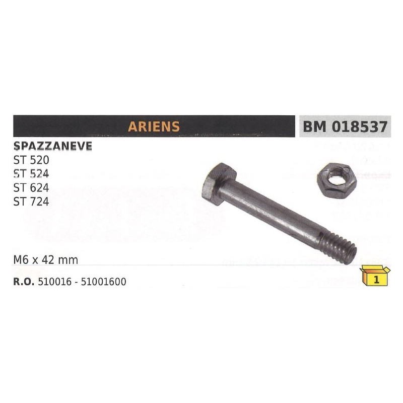 Pasador de seguridad M6x42mm quitanieves ARIENS ST 520 ST 524 ST 624 ST724