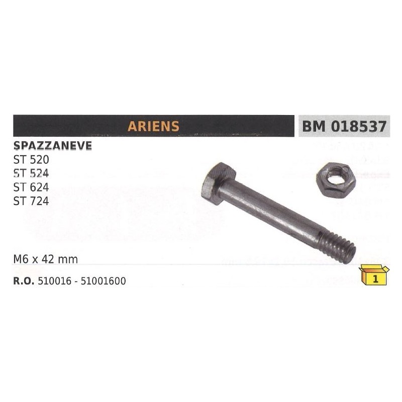 Safety pin M6x42mm snowplough ARIENS ST 520 ST 524 ST 624 ST724
