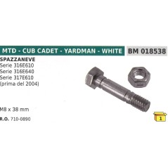 Pasador de seguridad M8x38 mm quitanieves MTD - CUB CADET serie 316E610