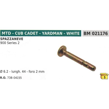 Safety pin pin Ø 6.2mm L 44mm hole 2mm snowplough MTD 900 SERIES 2 | Newgardenstore.eu