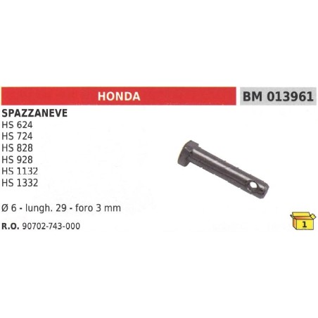 Safety pin pin Ø 6mm L 29mm hole 3mm snowplough HONDA HS 624 HS 724 | Newgardenstore.eu
