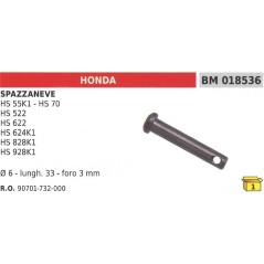 Safety dowel pin Ø 6mm L 33mm hole 3mm snowplough HONDA HS 55K1 HS 70 | Newgardenstore.eu
