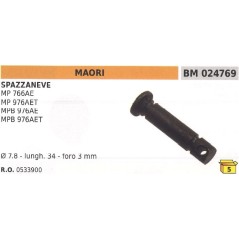 Pasador de seguridad Ø  7,8mm L. 34mm Ø  agujero 3mm quitanieves MAORI MP 766AE