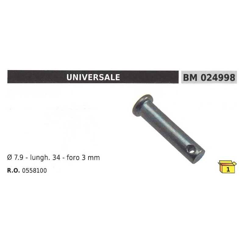 Safety pin Ø 7.9 mm L 34 mm hole 3 mm UNIVERSAL 0558100