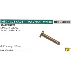 Elastic safety pin Ø  6.2mm L 37mm snowplough MTD 31A-LEG752