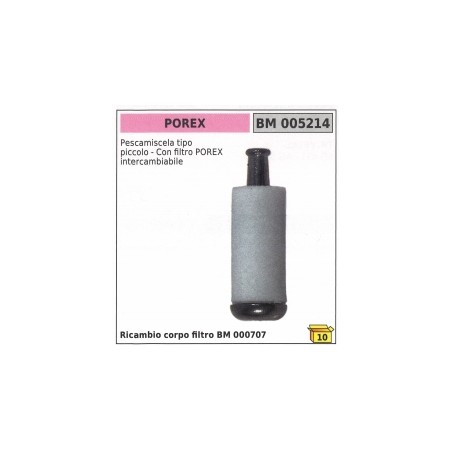 Pescamiscela tipo piccolo filtro POREX codice 005214 | Newgardenstore.eu