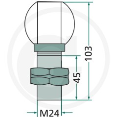 Pillar with rubber cap to screw in for agricultural machine led spotlight | Newgardenstore.eu